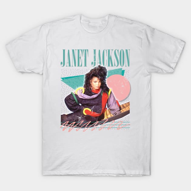 Janet Jackson / 80s Aesthetic Retro Fan Design T-Shirt by DankFutura